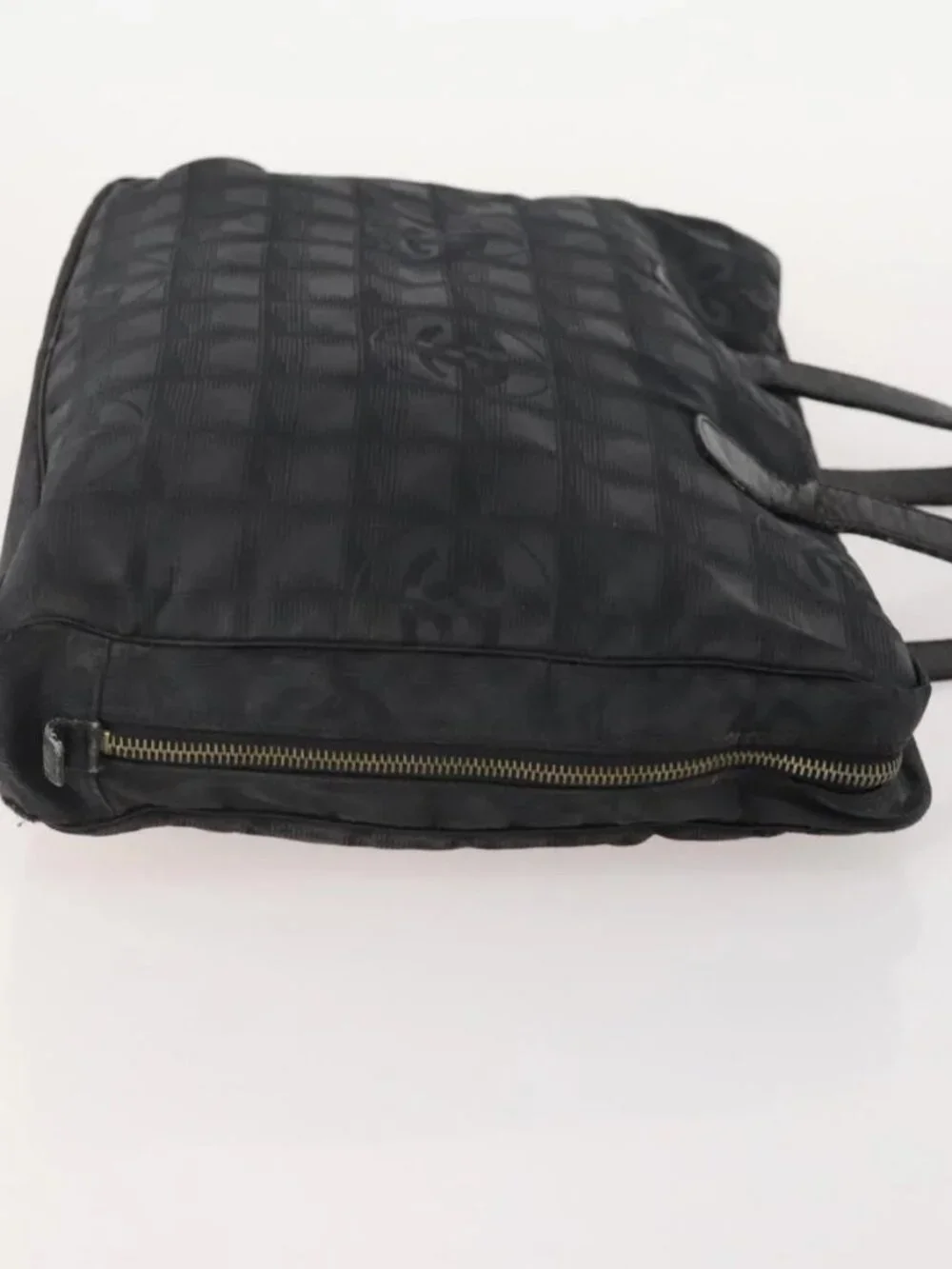 CHANEL New Travel line Tote Bag Nylon 3 Set Black Beige CC Auth BA12660
